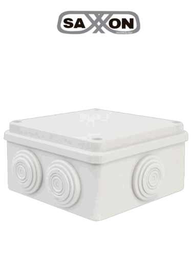 SAXXON SXWD010 - Caja de conexiones con 7 entradas / PVC libre de halógenos / Compatible con cámaras Bullet y Domo / 8 pz