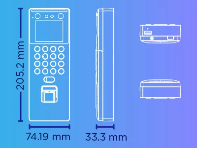 ZKTECO SenseFace2A - Control de Acceso y Asistencia Visible Light con Autenticación Facial (1500 Rostros), Huella Digital BioID+ (3000), Tarjeta ID 125 KHz (3000), Registro de 150,000 Eventos, Conectividad TCP/IP y WiFi #ZKA - Image 3