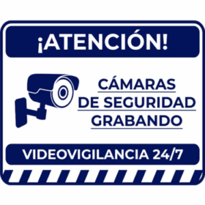SAXXON - Letrero de video vigilancia 24/7 , Medida 17 x 21.8 cm , Estireno Calibre 30