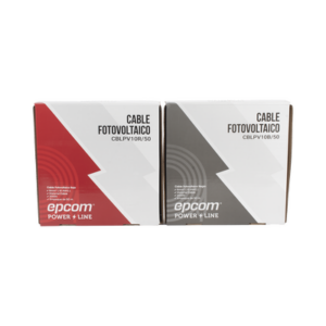 Kit de 2 rollos de 50 metros de cable fotovoltaico de cobre, rojo y negro, calibre 10 AWG (6mm²), Tipo PV,  1000/2000 V y 120°C.