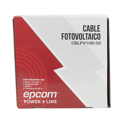 Kit de 2 rollos de 50 metros de cable fotovoltaico de cobre, rojo y negro, calibre 10 AWG (6mm²), Tipo PV, 1000/2000 V y 120°C. - Image 2