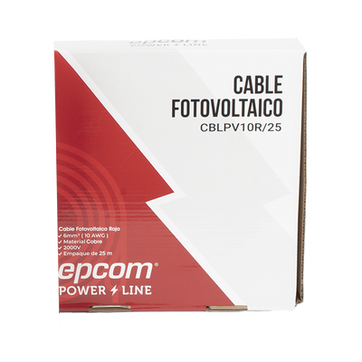 Kit de 2 rollos de 25 metros de cable fotovoltaico de cobre, rojo y negro, calibre 10 AWG (6mm²), Tipo PV, 1000/2000 V y 120°C. - Image 3