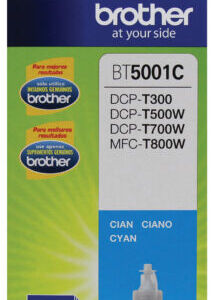 Tóner - Botella de tinta Brother BT5001C cian - rendimiento aproximado 5, 000 páginas, compatible con DCPT220, DCPT520DW, DCPT720DW, MFCT920DW