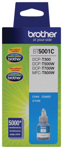 Tóner - Botella de tinta Brother BT5001C cian - rendimiento aproximado 5, 000 páginas, compatible con DCPT220, DCPT520DW, DCPT720DW, MFCT920DW