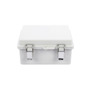 Gabinete de Plástico ABS, Uso en Intemperie IP66 (170 x 220 x 110 mm) Cierre por broche Inoxidable y Permite Cerrado con Candado y Llave (Perno 5mm) No Incluido