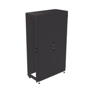 Gabinete Profesional para Telecomunicaciones de 45UR, 1200 mm Profundidad, Incluye 2 Organizadores Verticales de 45 Unidades de Rack, Se envía el Gabinete Armado.