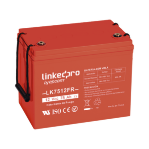 Batería 12 V / 75 Ah / UL / Tecnología AGM-VRLA / Vida útil promedio de 5 años / Retardo a la flama / Para uso en equipo electrónico, Alarmas de Intrusión / Incendio/ Control de acceso / Video Vigilancia / T2