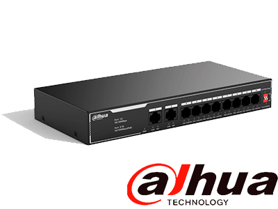 DAHUA SF1010LP - Switch PoE de 10 Puertos Fast Ethernet/ 8 Puertos PoE 10/100 / 65 Watts Totales / 2 Puertos Uplink RJ-45/ PoE watchdog/ Hasta 250 metros/ Switching 12 Gbps/ Protección Contra Descargas - Image 4