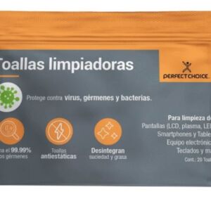 Toallas Limpiadoras - Toallas limpiadoras PERFECT CHOICE - Paños húmedos, LCD/TFT/Plasma