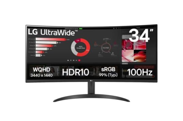 Monitores - MONITOR LG 34 34WR50QK ULTRAWIDE CURVO -