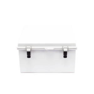 Gabinete de Plástico ABS, Uso en Intemperie ip66 (300 x 300 x 180 mm) Cierre por Broche Inoxidable y Permite Cerrado con Candado y Llave (Perno 5mm) No Incluido