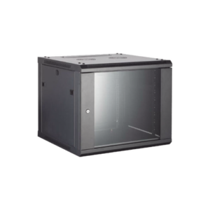 Gabinete para Montaje en Pared - Piso / Puerta de Cristal Templado / Cuerpo Fijo / 12 Unidades de Rack / 19" / Fabricado en Acero