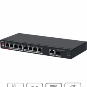 DAHUA PFS3110-8ET1GT1GF-96 -Switch PoE de 10 Puertos/8 Puertos Poe 10/100/1Puerto SFP de1000 Mbps/1 Puerto Uplink de 10/100/1000/ 96 Watts Totales/ Alimentación hasta 250 Mts/Soporta PoE Whatchdog/Puerto Rojo soporta IEEE 802.3bt/#SwitchD2 #REM #MCI2 #RMM
