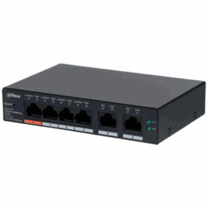DAHUA CS4006-4GT-60 - Switch PoE de 6 Puertos Gigabit/ 4 Puertos PoE 10/100/1000/ 2 Puertos Uplink 10/100/1000/ 60 Watts Totales/ Administrable en la Nube por DoLynk Care/ PoE Hasta 250 Metros/ Carcasa Metalica/ Switching 12 Gbps #MCI2 #RMM
