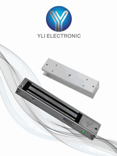 YLI YM280NLEDULPACK Paquete de Cerradura Magnética YM280NLED y MBK280UL para Puertas de Vidrio sin Marco / 280 kg (600 Lb) / Con Indicador Led