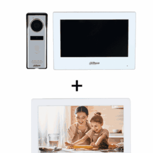 DAHUA DHI-KTH01+DHI-VTH1020J -  Kit de Videopotero Hibrido + Frente de Calle Analogico con Camara de 1.3 MP + DAHUA VTH1020J- Monitor analógico de 7 pulgadas compatible con KTA01 / KTA02 / #VDP