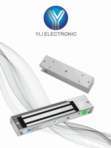 Paquete de Cerradura Magnética YM180NLED y MBK180UL para Puertas de Vidrio sin Marco / 180 kg (350 Lb) / Con Indicador Led
