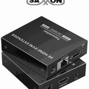 SAXXON LKV565KVM-P - Kit extensor HDMI de 2 Puertos/ Hasta 70 metros Con Cable CAT6/ 6A/ 7/ Resolucion 4K @ 60Hz/ PoC/ Transmisor IR/ Plug and play/ Soporta HDR/ Cero Latencia/ Solo se energiza el transmisor