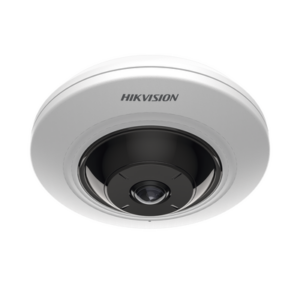 Mini Fisheye IP 5 Megapixel / Panorámica 180° - 360° / 8 mts IR / Interior / PoE / HEOP / ACUSENSE / Detección Facial / Microfono Integrado