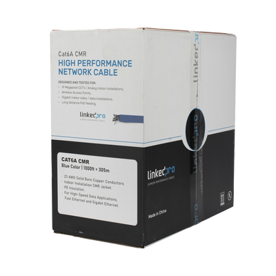 Bobina de cable U/UTP Cat6A de 305 mts, Color Azul, CMR, soporta 10G-BaseT para transmisión de frecuencias de hasta 500MHz, UL - Image 2