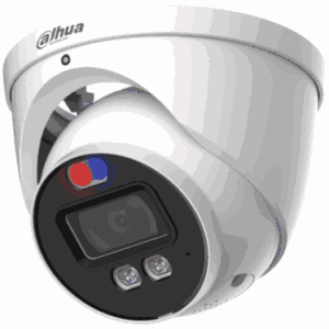 Dahua HAC-ME1239HN-A-PV - Cámara Domo TiOC de 2 Megapixeles/ Disuasion Activa Luz Roja y Azul/  Lente de 3.6 mm/ Super Adapt/ Microfono y Altavoz Integrados/ 40 Metros de Iluminación (IR y Cálida)/ Metalica/ IP67/