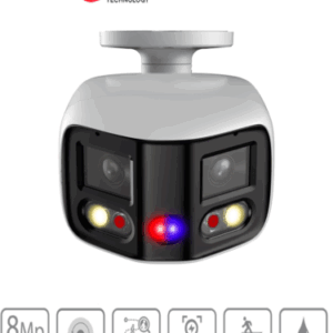 DAHUA IPC-PFW3849S-A180-AS-PV Cámara IP Bullet WizSense 2x4MP con visión de 180°, MultiVision, LED IR 25m y luz cálida 20m. Disuasión activa con micrófono dual y altavoz integrado, EPTZ, SMD 4.0, PoE, IP67, y ranura MicroSD. Ideal para seguridad avanzada.