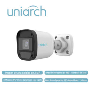 KIT 8 CAMARAS ANALOGA BULLET UNIARCH UAC-B112-F28-X-H / 2MP / LENTE-2.8MM DVR 8 ch   XVR-108G3