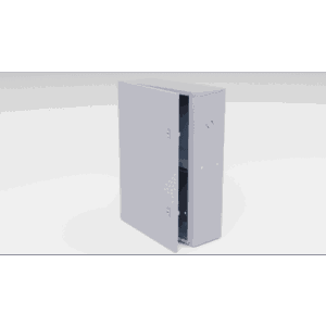 Gabinete para instalación de 2 Baterías , Fabricado en Lámina Galvanizada, Accesorios para poste (No incluidos)