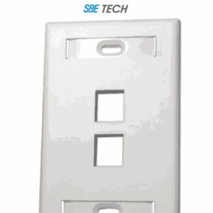 SBETECH SBE-2517-2P-WT - Placa de pared de 2 puerto color blanco para conectores Jack rj 45  keystone
