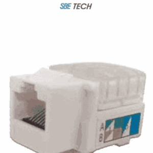 SBETECH JACKC6WT- Módulo jack keystone RJ45, 8 hilos, CAT 6, compatible con calibres AWG 22-26, color blanco