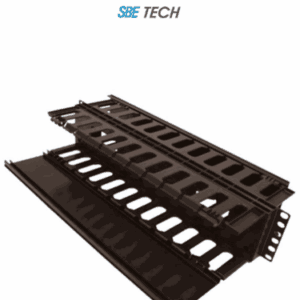 SBETECH SBE-OH2URD -  Organizador de cable horizontal para rack, con doble lado y base metálica, 19 pulgadas, y 2UR