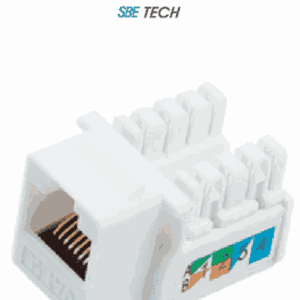 SBETECH 2302WT- Módulo jack keystone RJ45, 8 hilos, CAT 5e, compatible con calibres AWG 22-26, color blanco