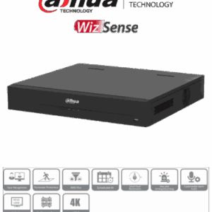 DAHUA DH-XVR5416L-4KL-I3 - DVR de 16 canales, resolución 4K, WizSense, H.265+, IA avanzada, 4 bahías para discos duros, soporte para 16 canales IP adicionales (32 en total), 2 canales de reconocimiento facial, SMD Plus, y funciones IoT y POS.