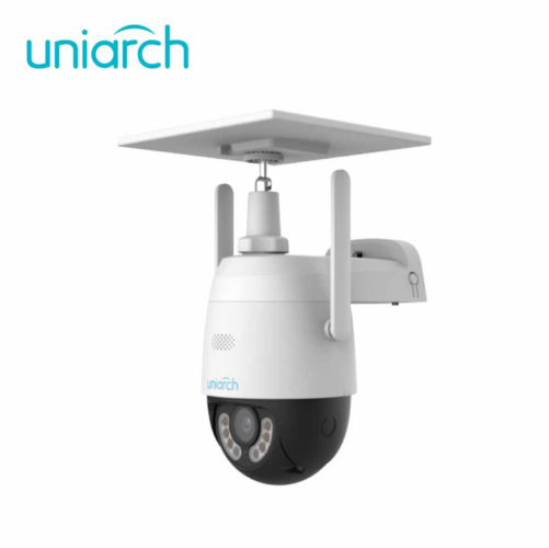 CAMARA PT SOLAR 4G UNIARCH UHO-P2G-M3F4D-LA / 3MP / LENTE-4MM / DUAL-LIGHT / IR30M / LUZ-CALIDA30M / DWDR / MICROSD512GB / ANR / MICROFONO-ALTAVOZ-INTEGRADO / 3D-DNR / ULTRA-MOTION-DETECTION / 4G-CARD-NANO-SIM / LTE-FDD / LTE-TDD / IP66 / GRAFENO / BATERIA10AH / ULTRA265 / 12VCD/ SOPORTE INCLUIDO / ADMITE DOS TIPOS DE MONTAJE