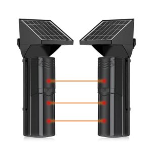 Detector fotoelectrico con CELDA SOLAR; DE 3 RAYOS; alcance exterior 100 m / 4 frecuencias