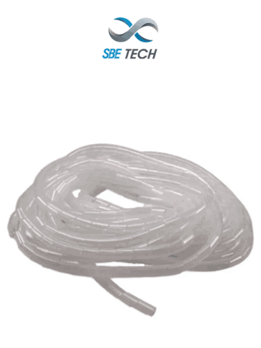 SBETECH SBEESP12 - Organizador de cable en espiral blanco, 1/2", 10 metros, en rollo