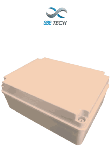 SBETECH OP380300120 - Caja plástica con tapa opaca de 38x30x12 cm multiusos, IP66, fabricada en material autoextinguible y resistente a la abrasión