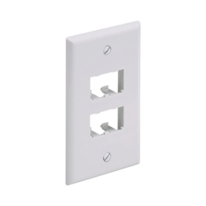 Placa de Pared Vertical Clásica, Salida Para 4 Puertos Mini-Com, Color Blanco