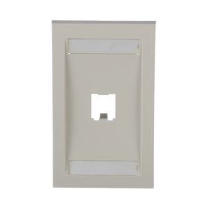 Placa de Pared Vertical Ejecutiva, Salida Para 1 Puerto Mini-Com, Con Espacios Para Etiquetas, Color Blanco Mate