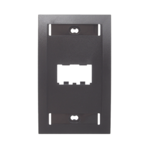 Placa de Pared Vertical Ejecutiva, Salida de 2 Puertos Mini-Com, Con Espacios Para Etiquetas, Color Negro