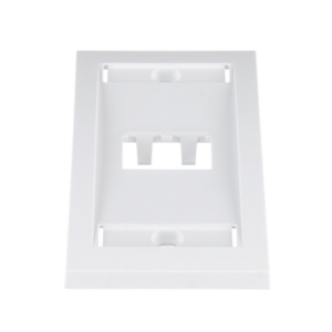 Placa de Pared Vertical Ejecutiva, Salida Para 2 Puertos Mini-Com, Con Espacios Para Etiquetas, Color Blanco