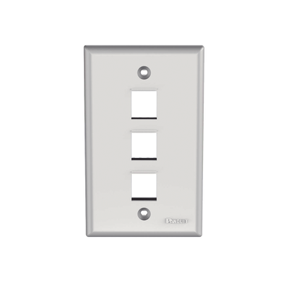 Placa de Pared Vertical, Salida Para 3 Puertos Keystone, Color Blanco - Image 2