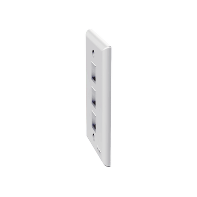 Placa de Pared Vertical, Salida Para 3 Puertos Keystone, Color Blanco - Image 3