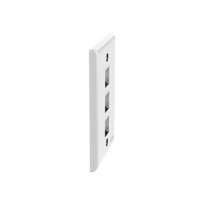 Placa de Pared Vertical, Salida Para 3 Puertos Keystone, Color Blanco - Image 4