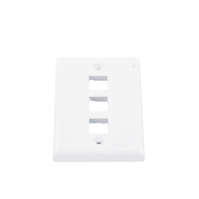Placa de Pared Vertical, Salida Para 3 Puertos Keystone, Color Blanco - Image 5