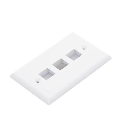 Placa de Pared Vertical, Salida Para 3 Puertos Keystone, Color Blanco - Image 6