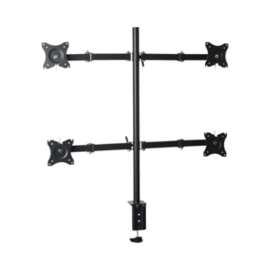 Montaje de Escritorio articulado para 4 monitores de 13 a 27" /  Soporta hasta 15 kg / Vesa 75 x 75 / 100 x 100 / Acero