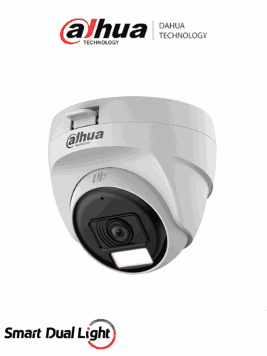 DAHUA HAC-T1A21N-U-IL-A - Cámara Domo de 2 MP Serie Cooper/ Lente de 2.8 mm Apertura Hasta 100°/ Iluminación Dual Inteligente Hasta 25Mts con IR & 20Mts Luz Calida/ Micrófono Integrado/ Policarbonato/ #LoNuevo #OD #CD