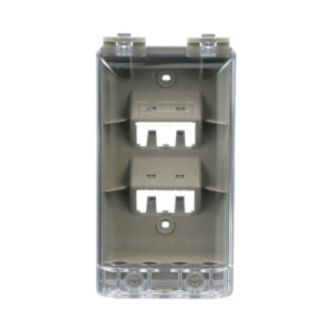 Placa de Pared Vertical, Resistente al Agua con Protección IP56, Acepta 4 Módulos Mini-Com, Color Gris