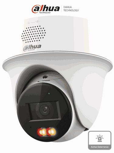 DAHUA IPC-PT1439H-PV-0280B - Cámara PT IP domo de 4 Megapixeles / Lente de 2.8 mm/ 30 Metros de Iluminación Dual Inteligente/ Audio dos vías/ Detección de humanos y vehículos/ Protección Perimetral/ Disuasión activa/ PoE/ IP66/#LoNuevo